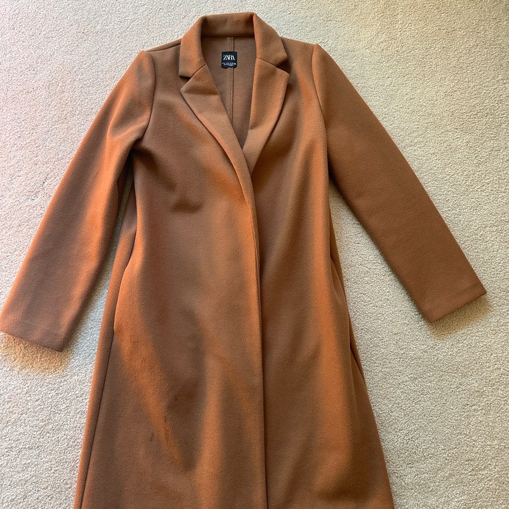 Zara Knee Length Structured Coat